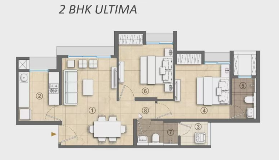 Casa Supremo Mira road 2BHK Plan