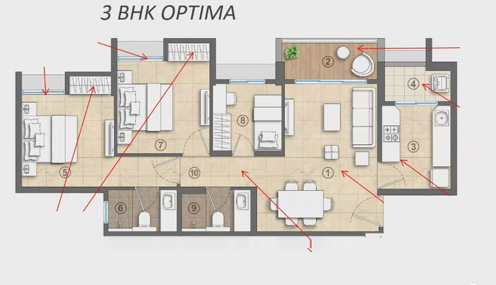 Casa Supremo Mira road 2BHK Floor Plan